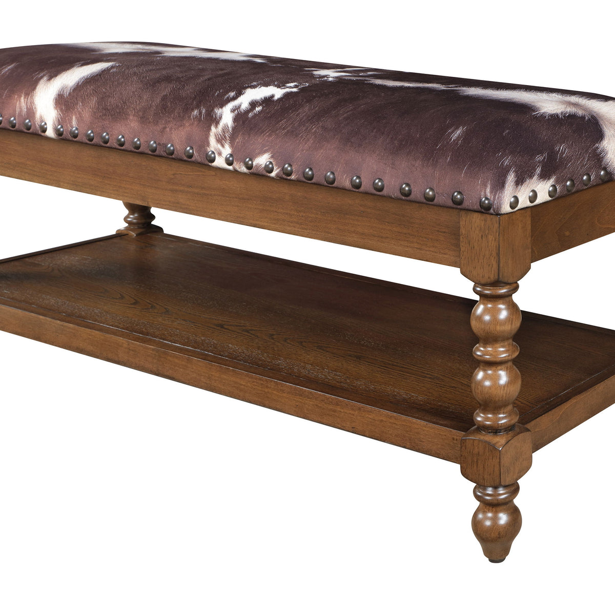 The Pioneer Woman Harper Bench, Faux Cowhide Fabric