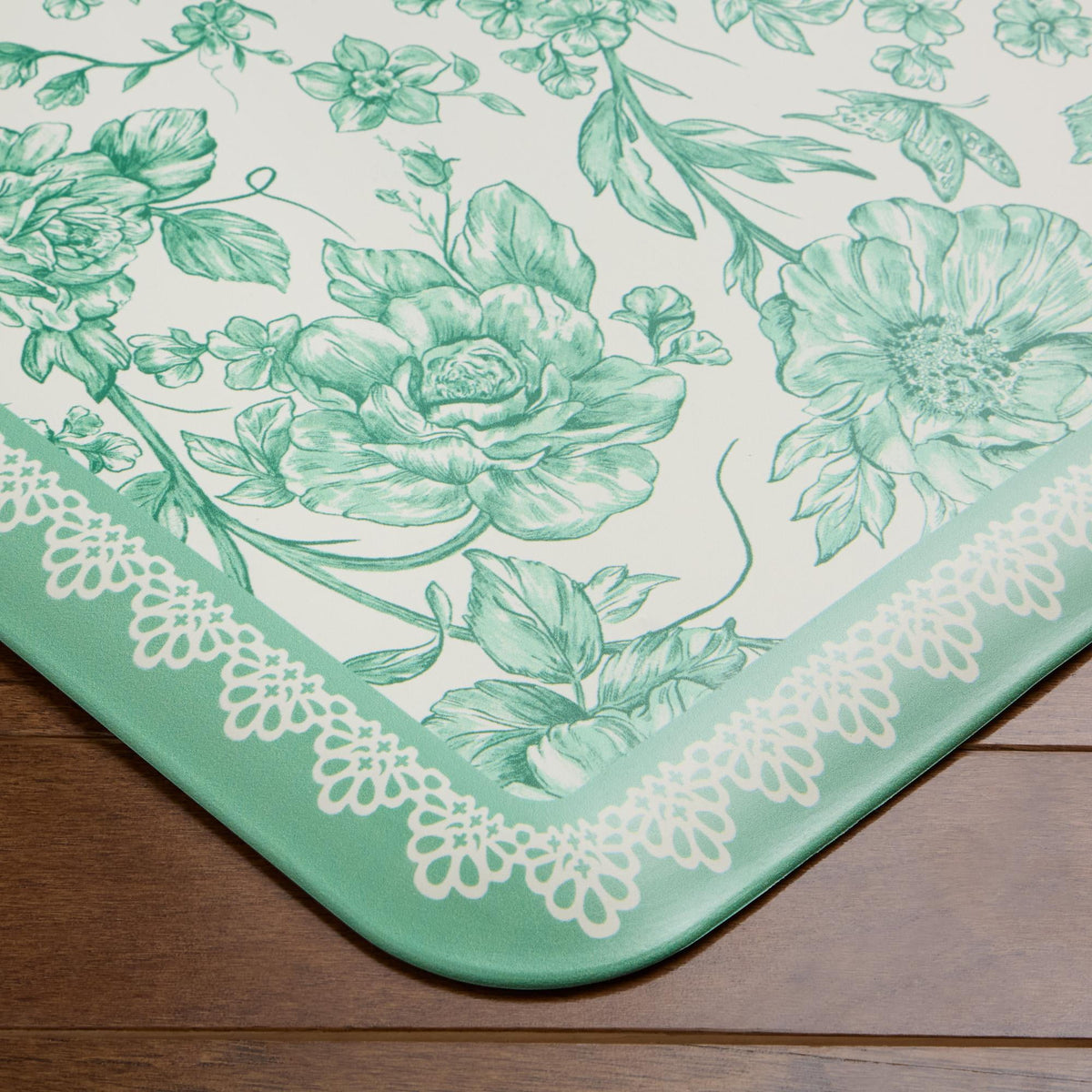 The Pioneer Woman Agatha Comfort Kitchen Mat, Green, 20" x 30"