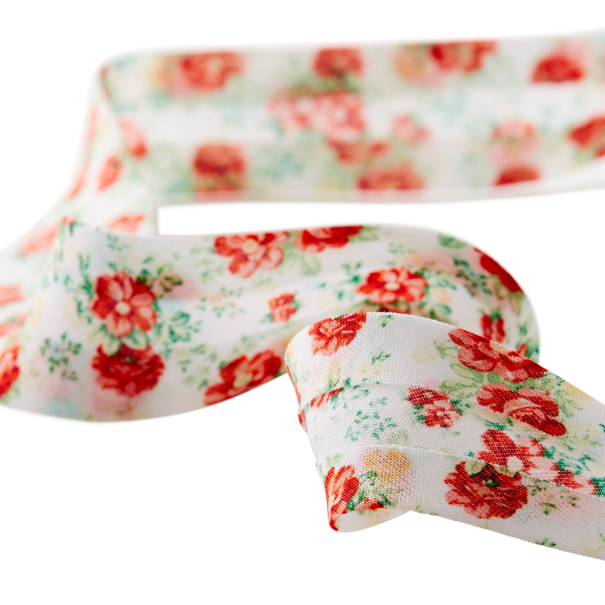 The Pioneer Woman Vintage Floral White Double Fold Cotton Bias Tape Ribbon, 7/8" x 25 Yards