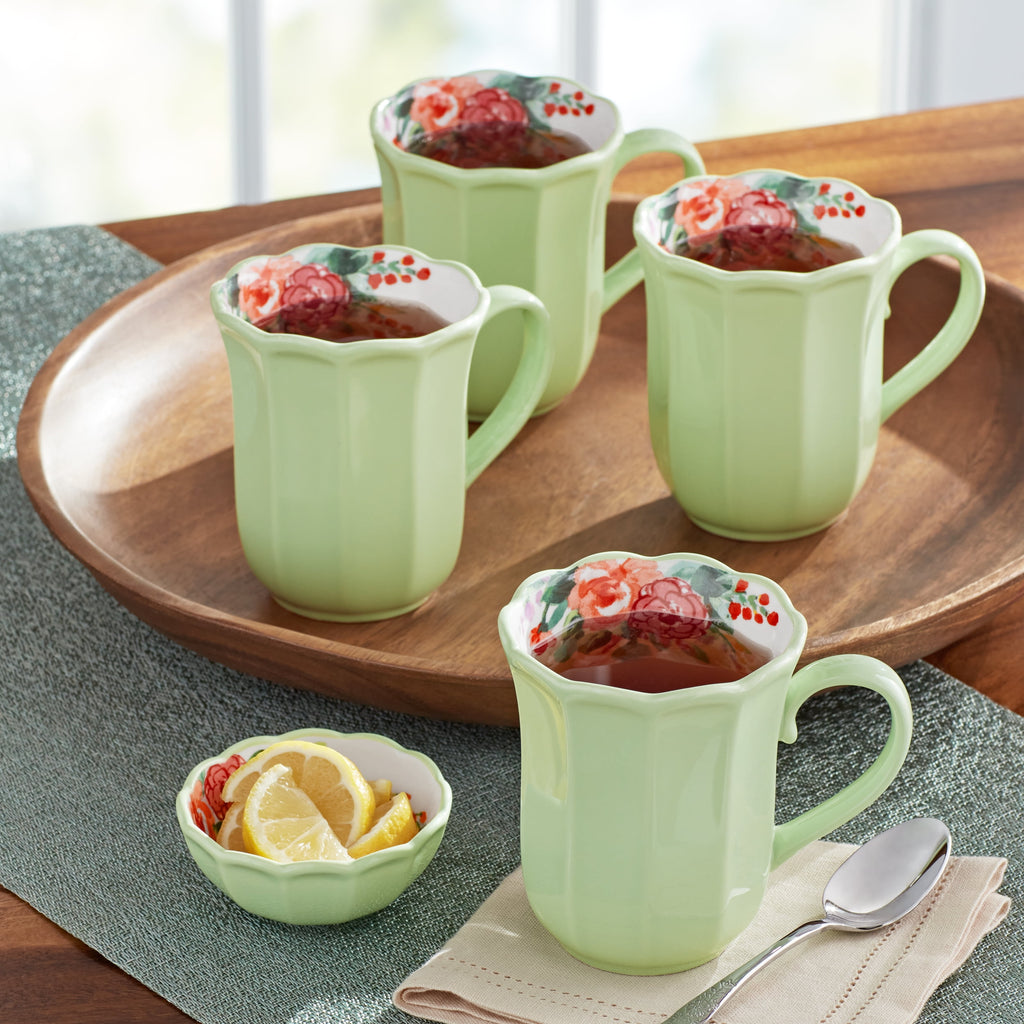 The Pioneer Woman Painted Meadow 16-Ounce Ceramic Mugs, Set of 4