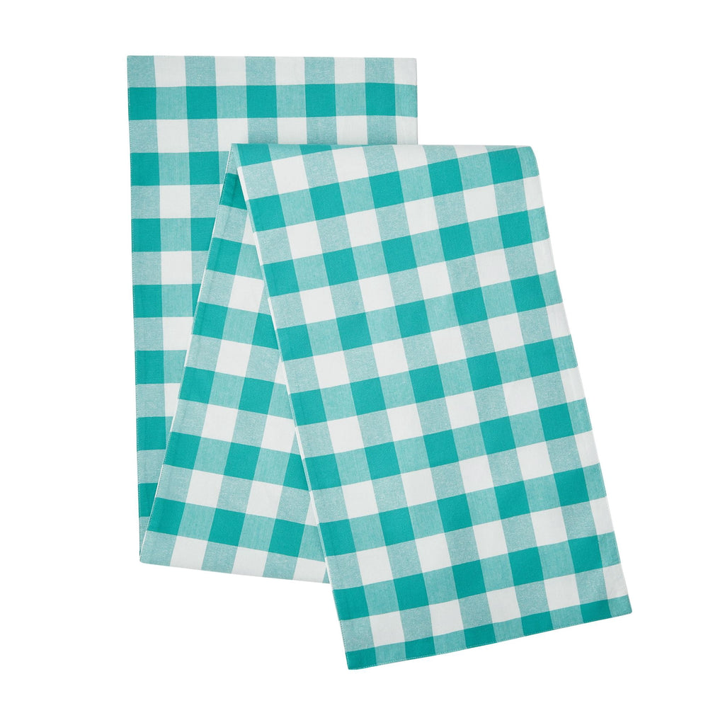 The Pioneer Woman Charming Check Placemat, Table Runner, Napkin, and Napkin Ring Set, 13 Piece, Teal