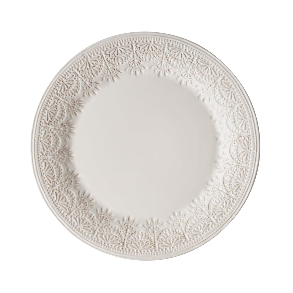 The Pioneer Woman Vintage Lace 12-Piece Ceramic Dinnerware Set, Linen