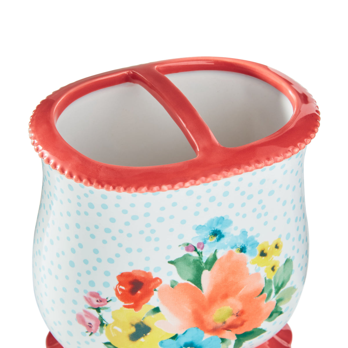 Multi- Color 2 Piece Ceramic Bath Accessories Set, The Pioneer Woman Breezy Blossom