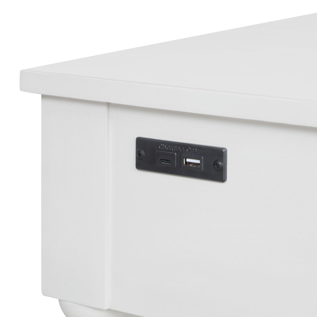 The Pioneer Woman Harper Spindle Nightstand with USB Charging Ports, Adults and Teens, White Finish
