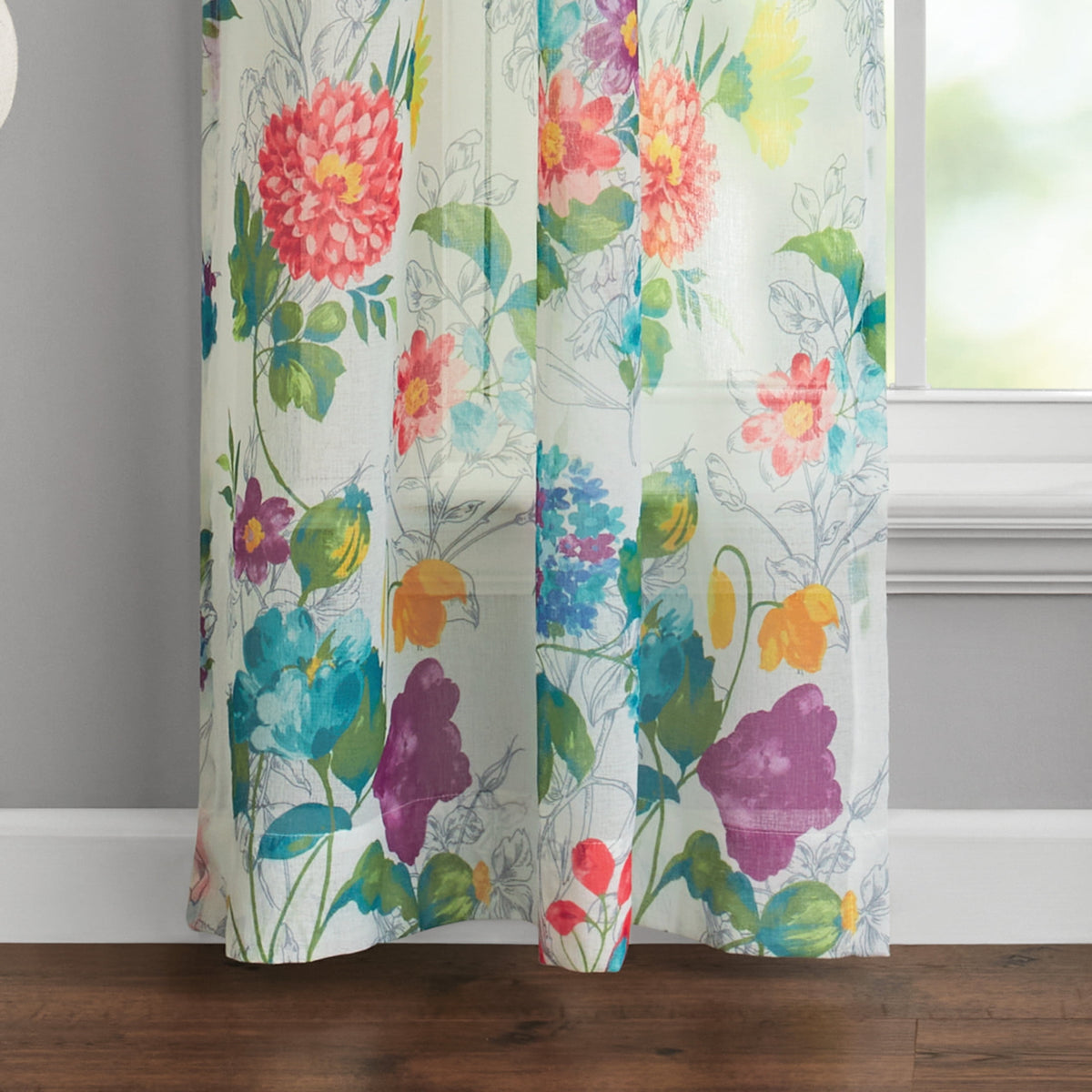 The Pioneer Woman Blooming Bouquet Curtain Panel Pair, Set of 2, Floral, 40"W x 84"L