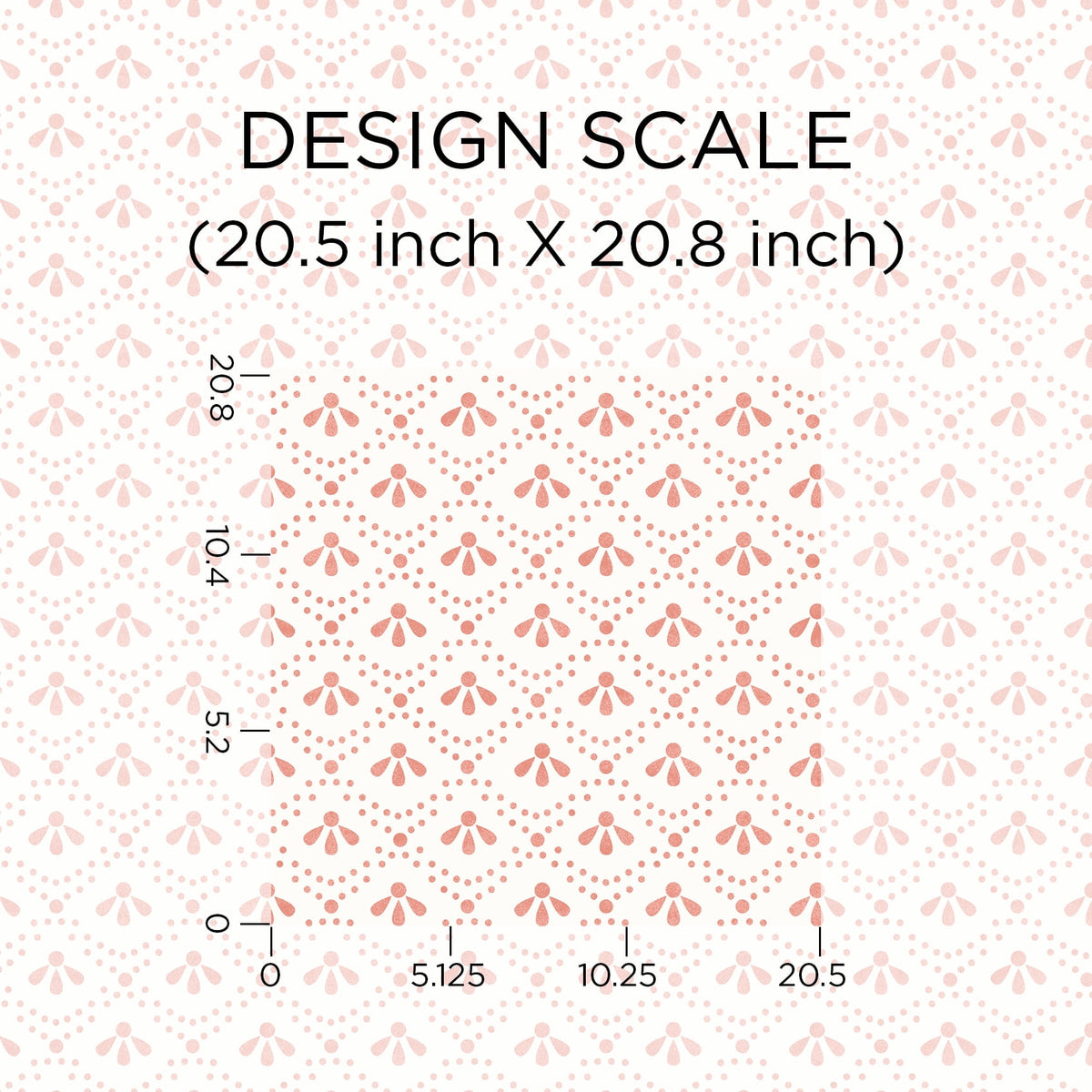 The Pioneer Woman Coral Tonal Scallop Peel And Stick Vinyl Wallpaper, 215-in by 20.5-in, 30.75 sq. ft.