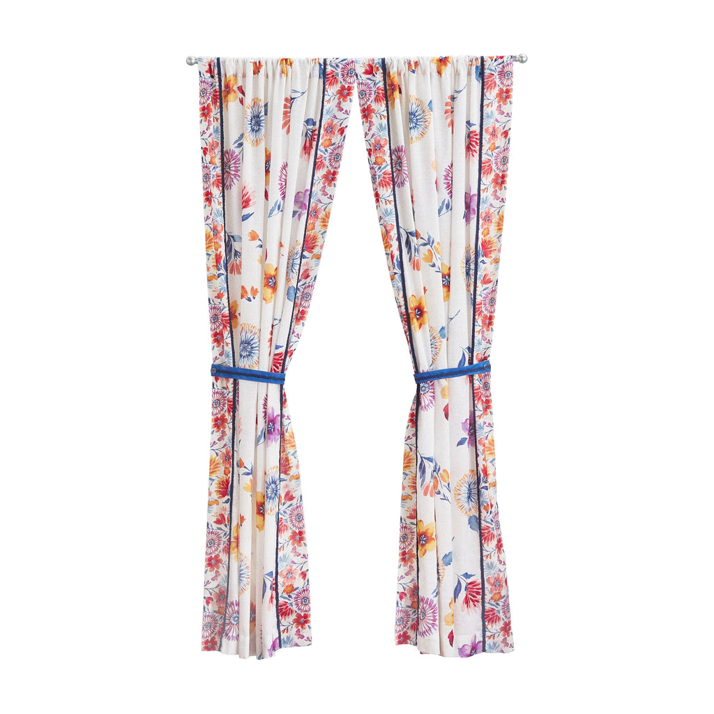 The Pioneer Woman Sheer Cotton Curtain Panel, Floral,1 Panel, 50"W x 84"L