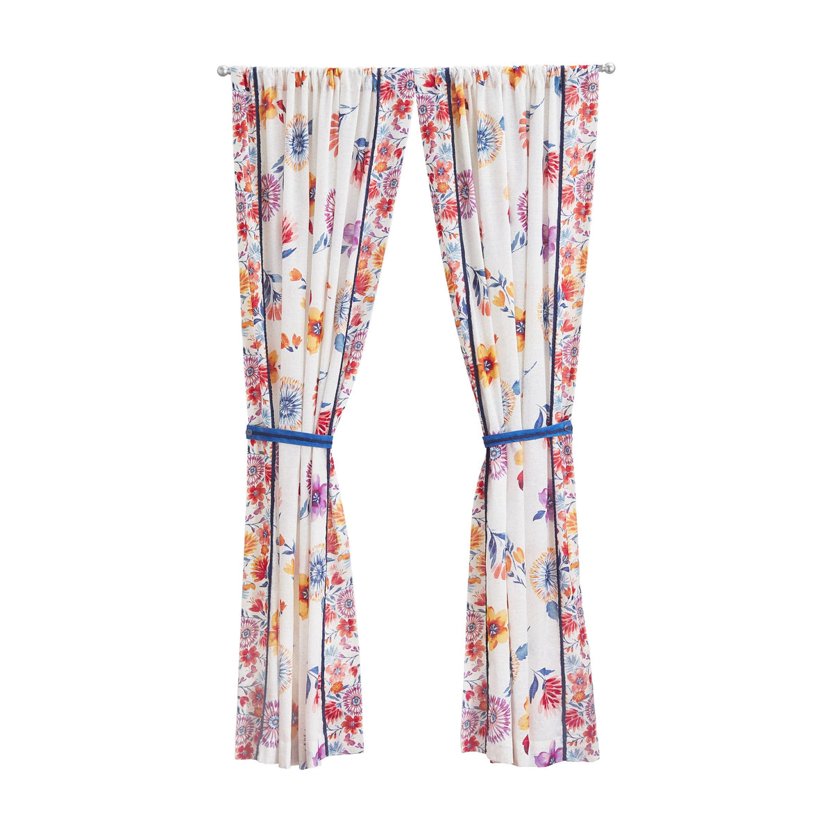 The Pioneer Woman Sheer Cotton Curtain Panel, Floral,1 Panel, 50"W x 84"L