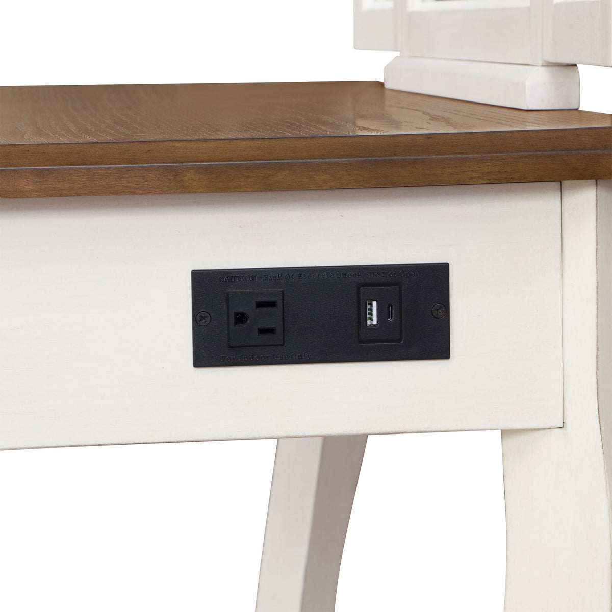 The Pioneer Woman Vanity Set and Stool with Tri-Fold Mirror and Made With Solid Wood Frame, White