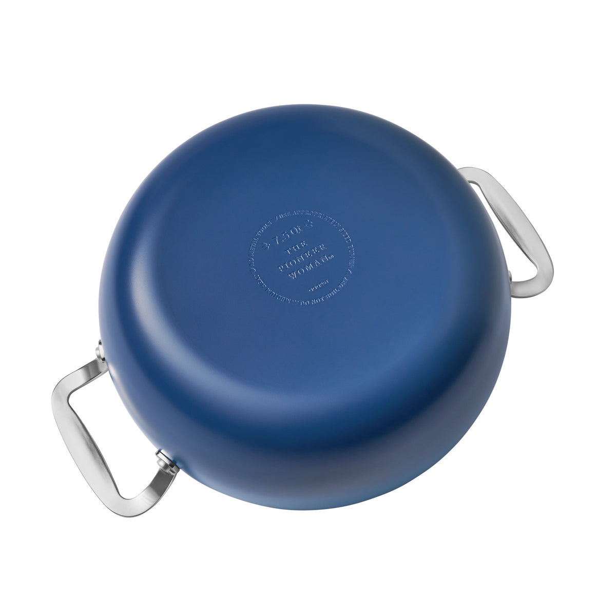 The Pioneer Woman Harlow 7.5 Qt Ceramic Non-Stick Stock Pot with Lid, Denim Blue