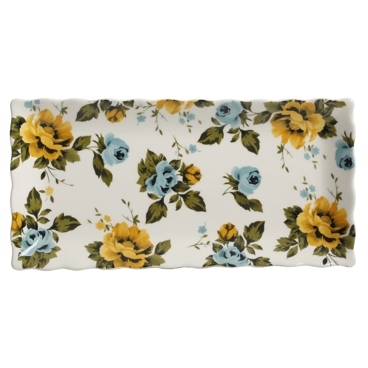 The Pioneer Woman Floral Medley 12.3" Stoneware Serving Platters, 3-Piece Set