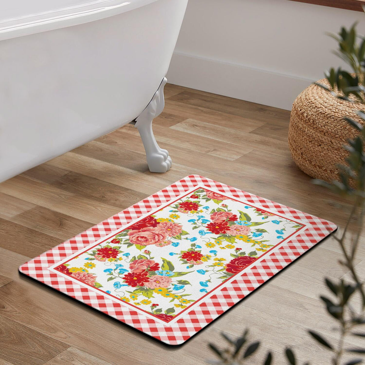 Flower Kitchen Mat Sets 2 Piece Farmhouse Anti Fatigue Waterproof Stain Resistant Floor Rug Non Slip Pioneer Flower Woman Kitchen Laundry Room Rug - 17x30+17x47Inch