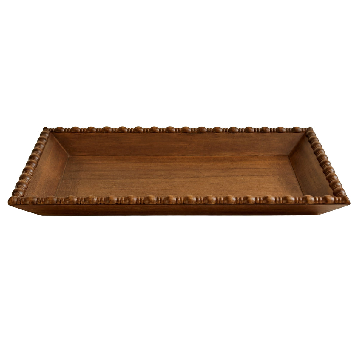 The Pioneer Woman Harper Rustic Brown Decorative Tray with Beaded Rim, 18.7 x 12.4 inches