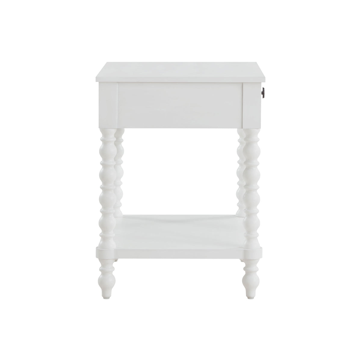 The Pioneer Woman Harper Spindle Nightstand with USB Charging Ports, Adults and Teens, White Finish