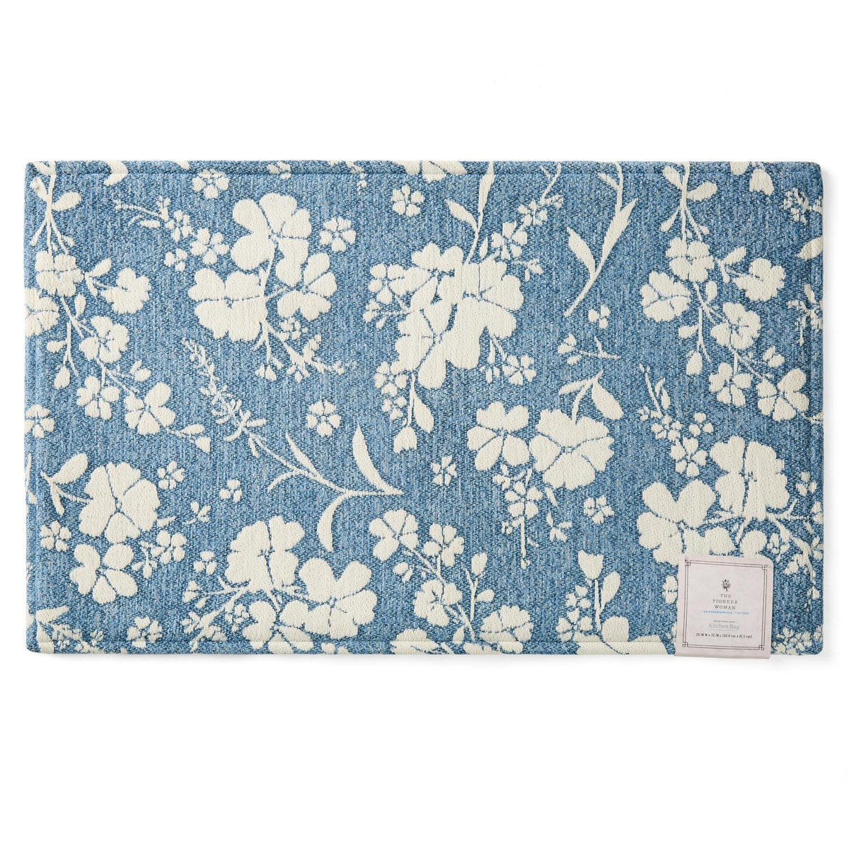 The Pioneer Woman Elmbrook Wildflower Cloudwalk Anti-Fatigue Comfort Mat, Blue, 20" x 32"