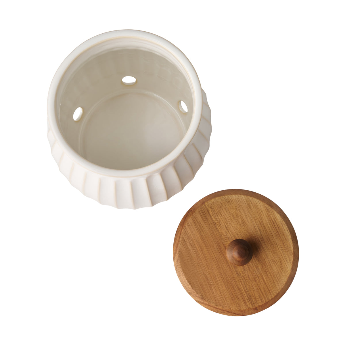 The Pioneer Woman Colette Stoneware Onion Keeper, White