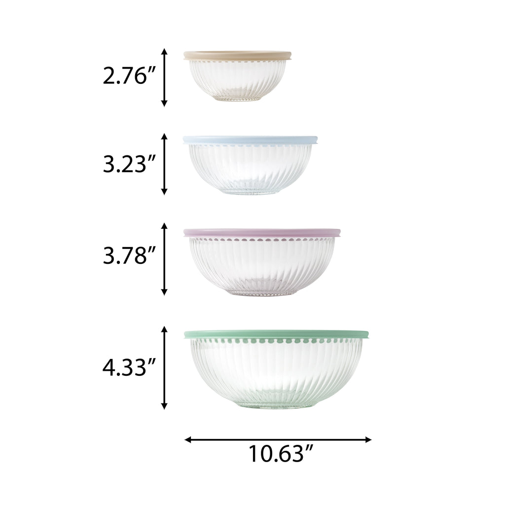 The Pioneer Woman 8-Piece Glass Mixing Bowl Set