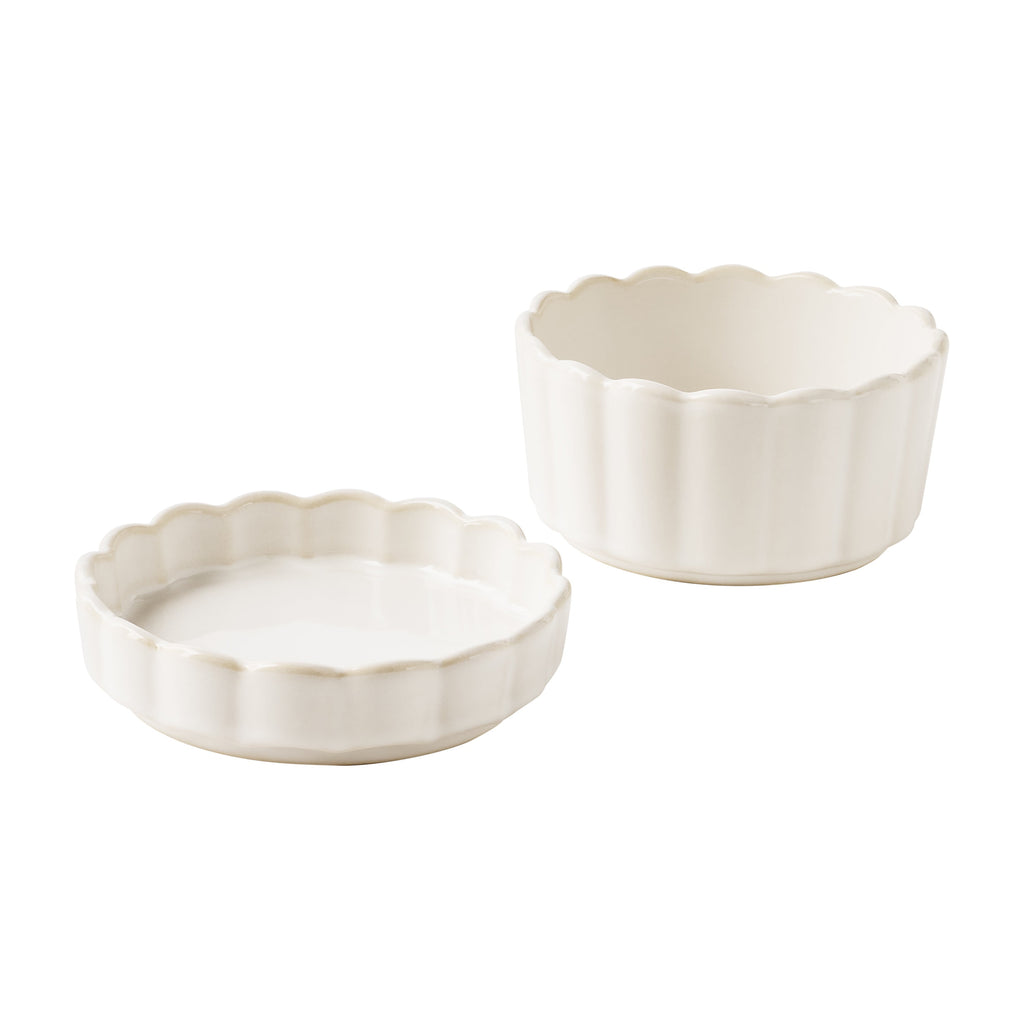 Pioneer Woman Cream Colette Tray with 3 Bowls with lids