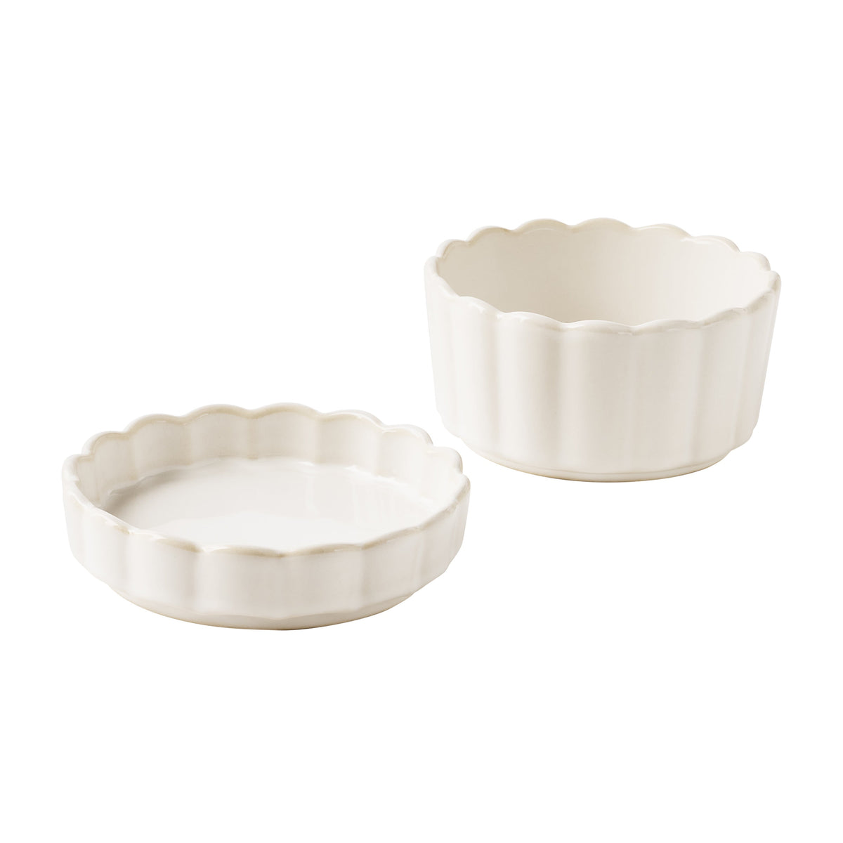 Pioneer Woman Cream Colette Tray with 3 Bowls with lids