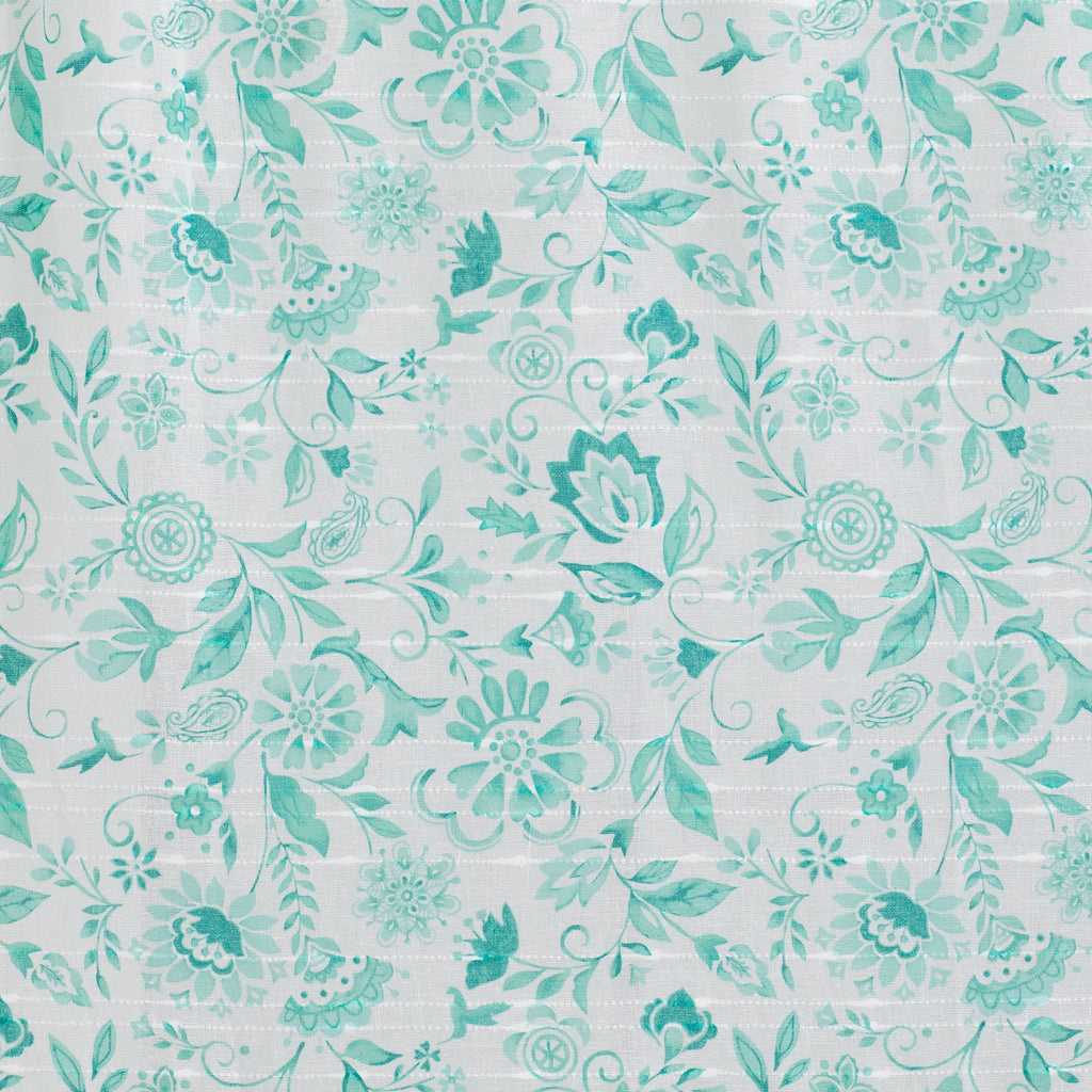 The Pioneer Woman Maize Sheer Curtain Panel, Teal, 1 Panel, 50"W x 84"L