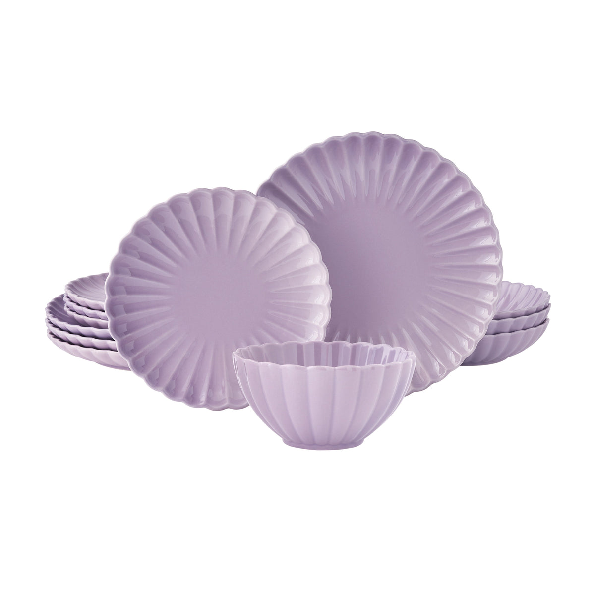 The Pioneer Woman Colette 12-Piece Stoneware Dinnerware Set, Blue - Rustic Ceramic Kitchenware