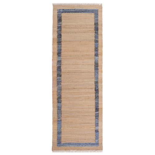 The Pioneer Woman Denim Jute Runner Rug, Natural with Blue Border, 30 x 96 Inches