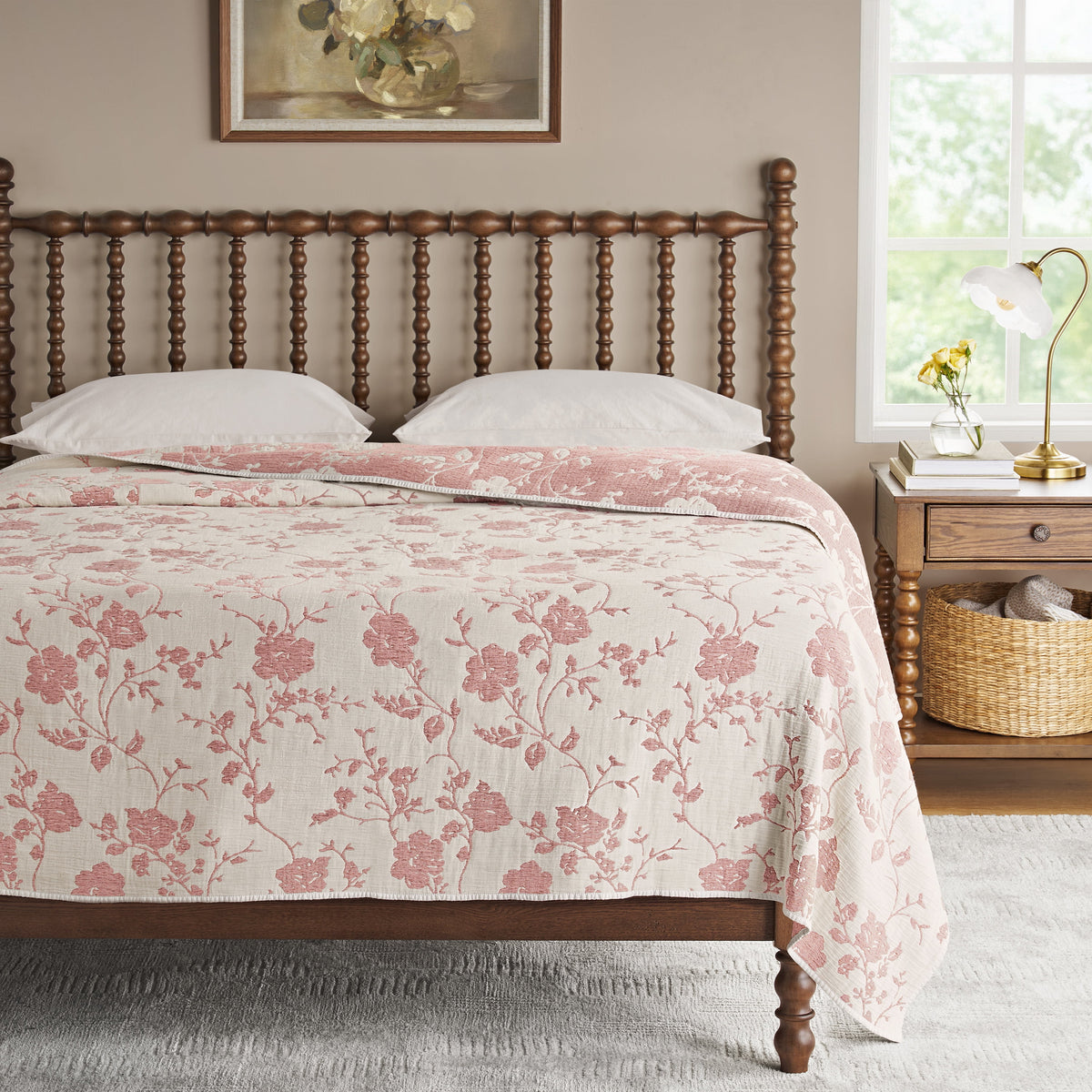 The Pioneer Woman Agatha Floral Gauze Quilt, Full/Queen, Blue Dust, Reversible Bedding - Classic Cottagecore Essential