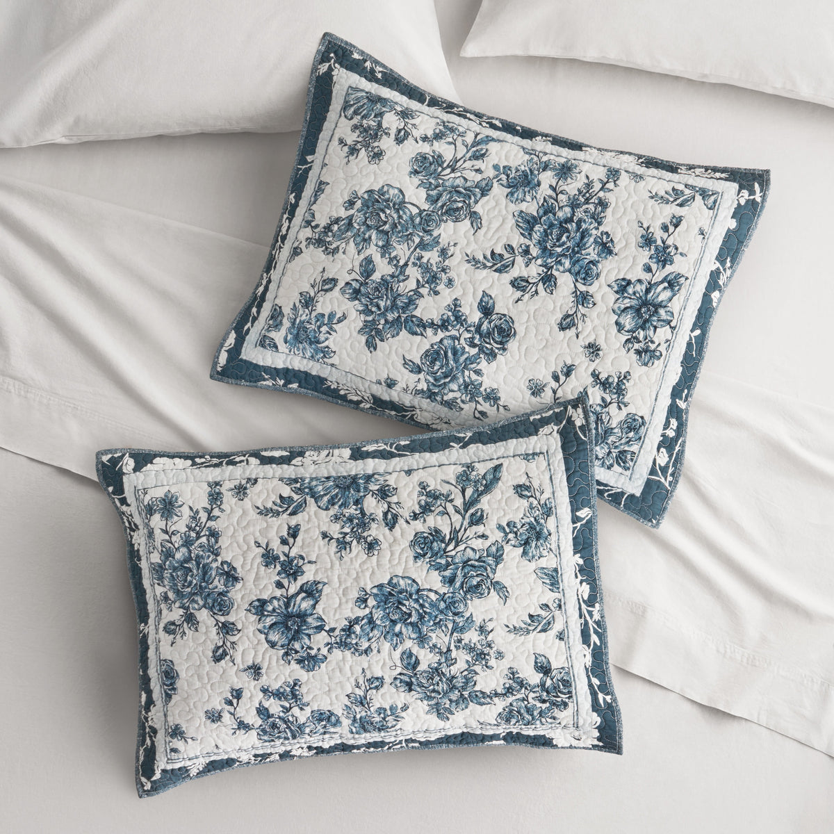 The Pioneer Woman Agatha Floral Gauze Pillow Sham, Standard, Blue Dust, 2 Pack - Cozy Cottage