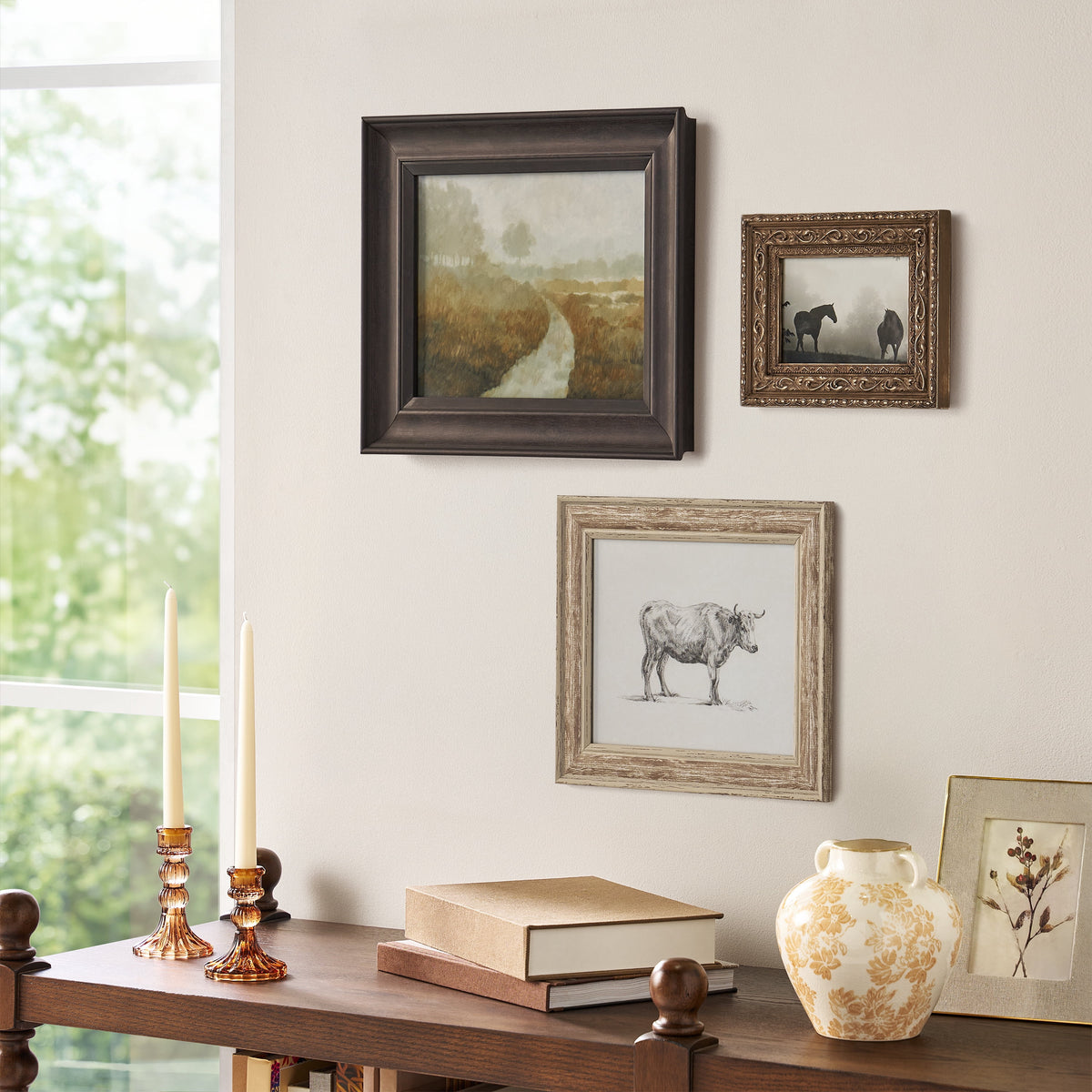 The Pioneer Woman Western Landscape Wall Art Set: Rustic Cowboy Nature Canvas Prints, Vintage Ranch Decor