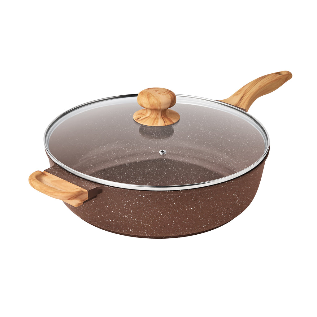 The Pioneer Woman Prairie Signature 6-Quart Cast Aluminum Jumbo Cooker Saute Pan, Charcoal Speckle - Farmhouse