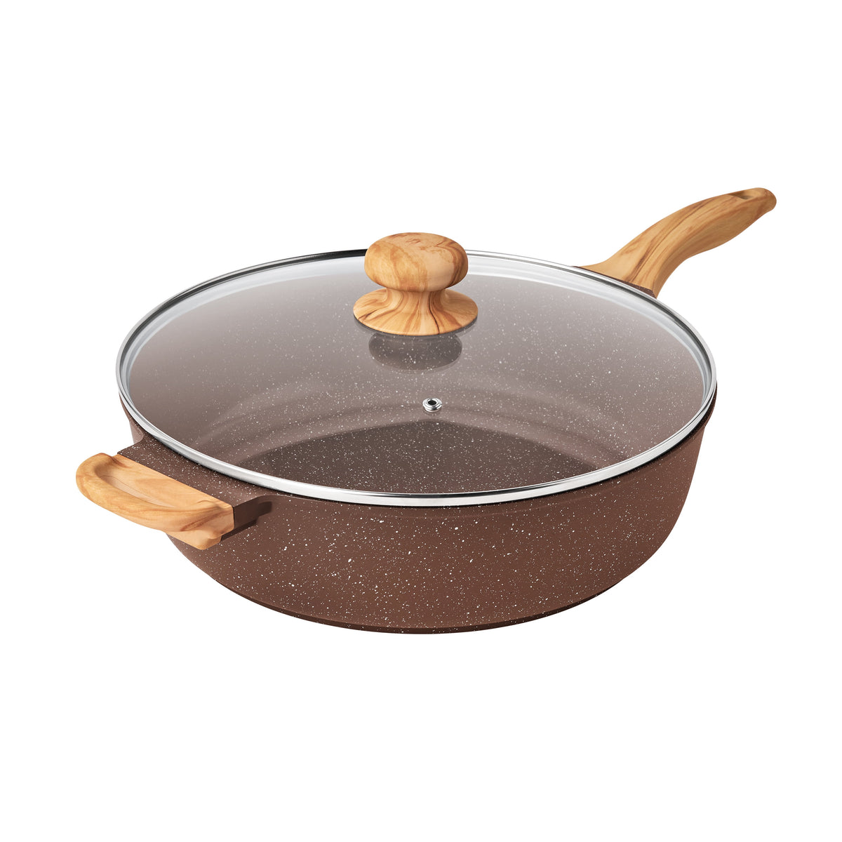 The Pioneer Woman Prairie Signature 6-Quart Cast Aluminum Jumbo Cooker Saute Pan, Charcoal Speckle - Farmhouse