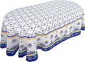 Polish Pottery Style Tablecloth, Blue Ceramic Table Cloth, Farmhouse Tablecover for Oval Tables 60 x 84, Perfect for Kitchen Dinner, Restaurant,Holiday Picnic Party Table Cover
