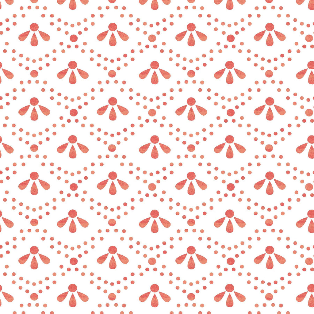 The Pioneer Woman Coral Tonal Scallop Peel And Stick Vinyl Wallpaper, 215-in by 20.5-in, 30.75 sq. ft.