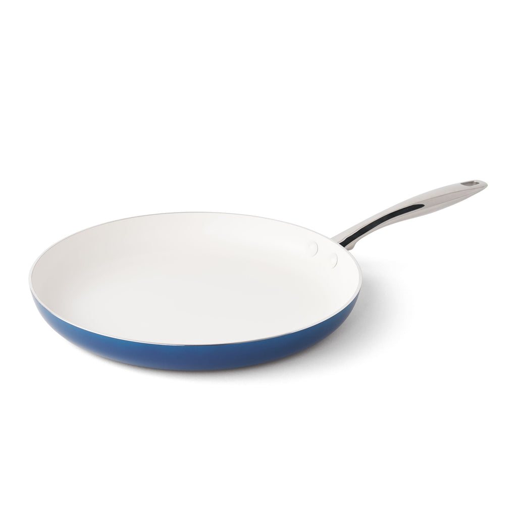 The Pioneer Woman Harlow 12" Ceramic Non-Stick Fry Pan, Denim Blue