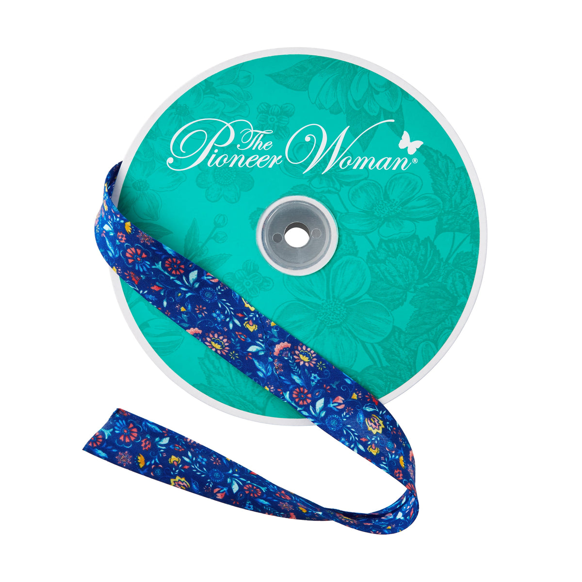 The Pioneer Woman Vintage Floral White Double Fold Cotton Bias Tape Ribbon, 7/8" x 25 Yards