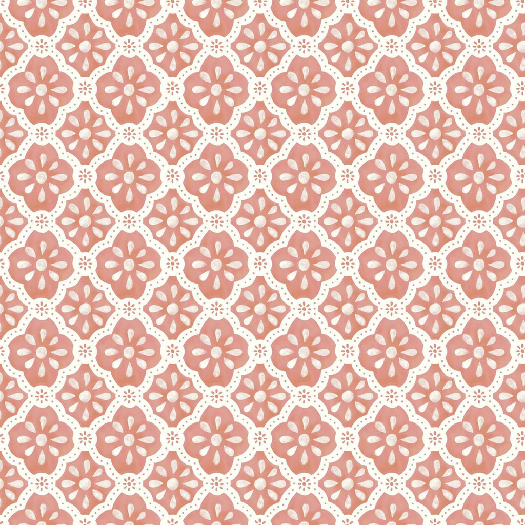 The Pioneer Woman Pink Salmon Washy Trellis Peel and Stick Wallpaper, 18" x 18.86'