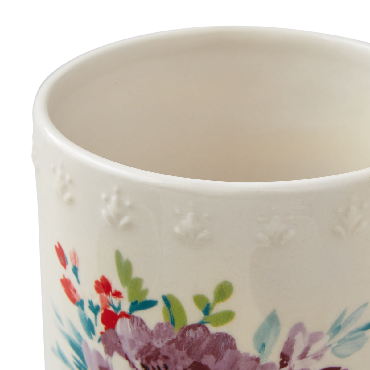 The Pioneer Woman Sweet Rose 7-Piece Stoneware Stemless Wine Glasses Set with Chiller