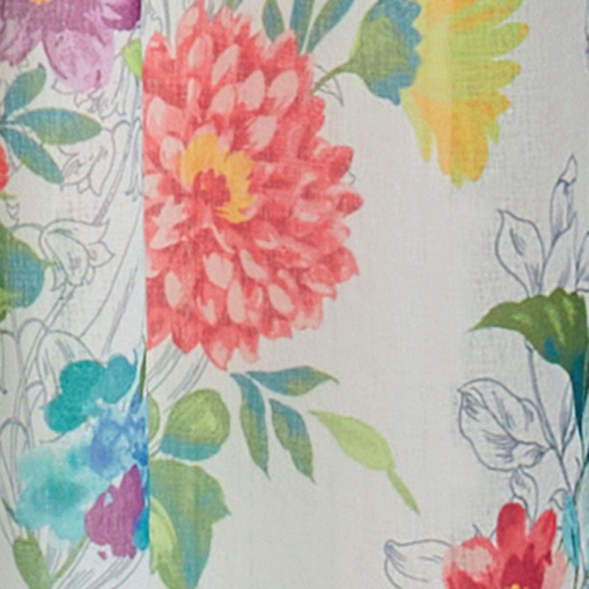 The Pioneer Woman Blooming Bouquet Curtain Panel Pair, Set of 2, Floral, 40"W x 84"L
