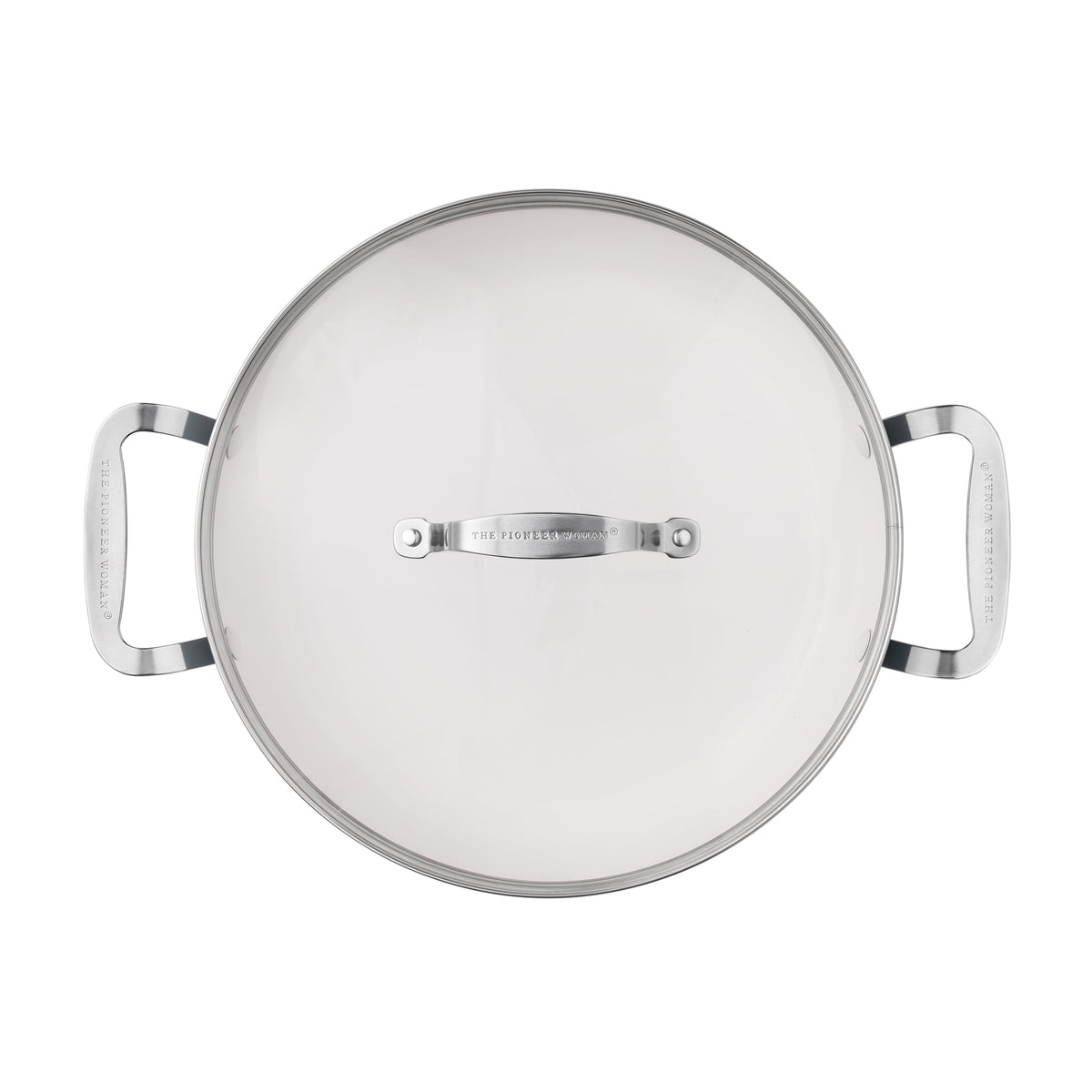 The Pioneer Woman Harlow 12" Ceramic Non-Stick Everyday Pan with Lid, Denim Blue