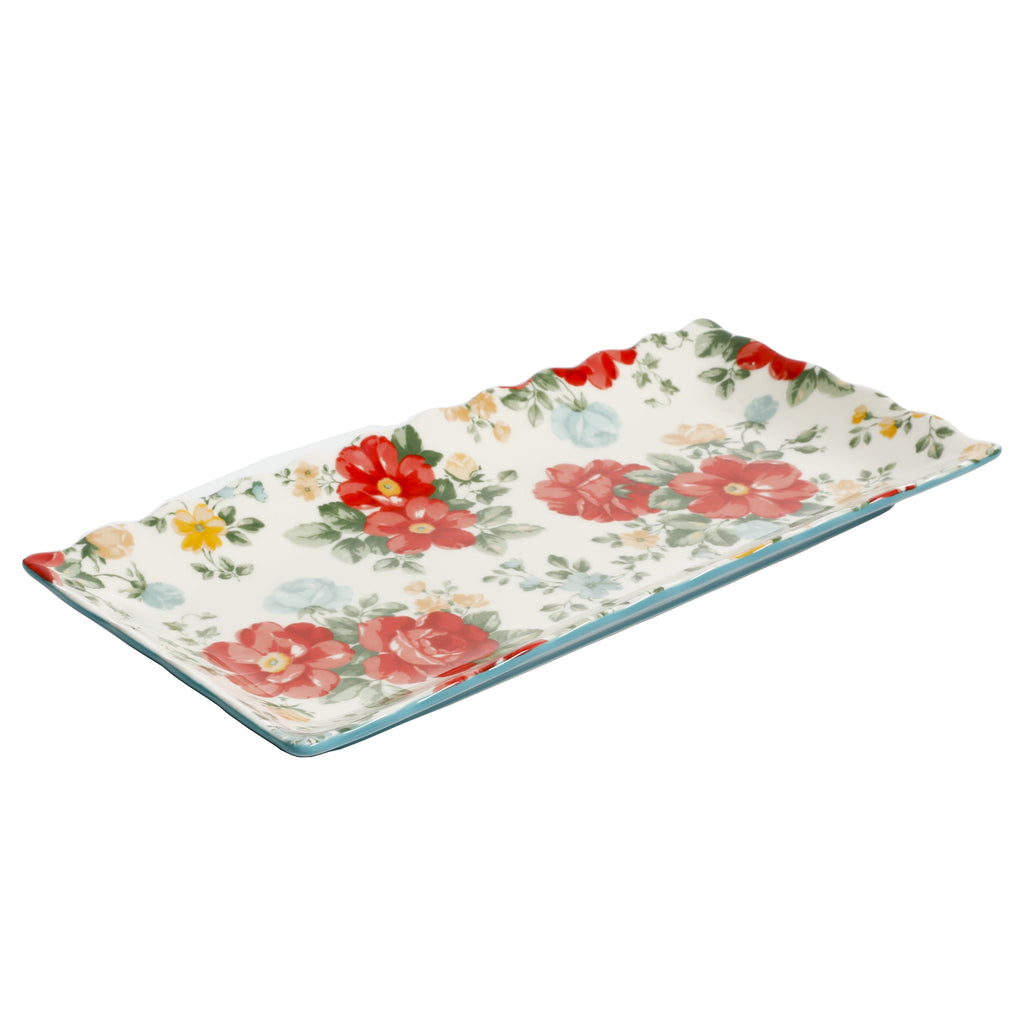 The Pioneer Woman Floral Medley 12.3" Stoneware Serving Platters, 3-Piece Set