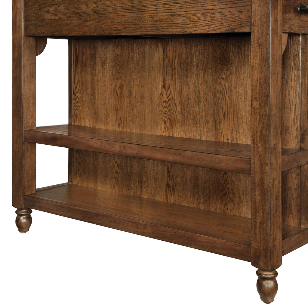 The Pioneer Woman Harper Kitchen Island with Drawers, Homestead Brown