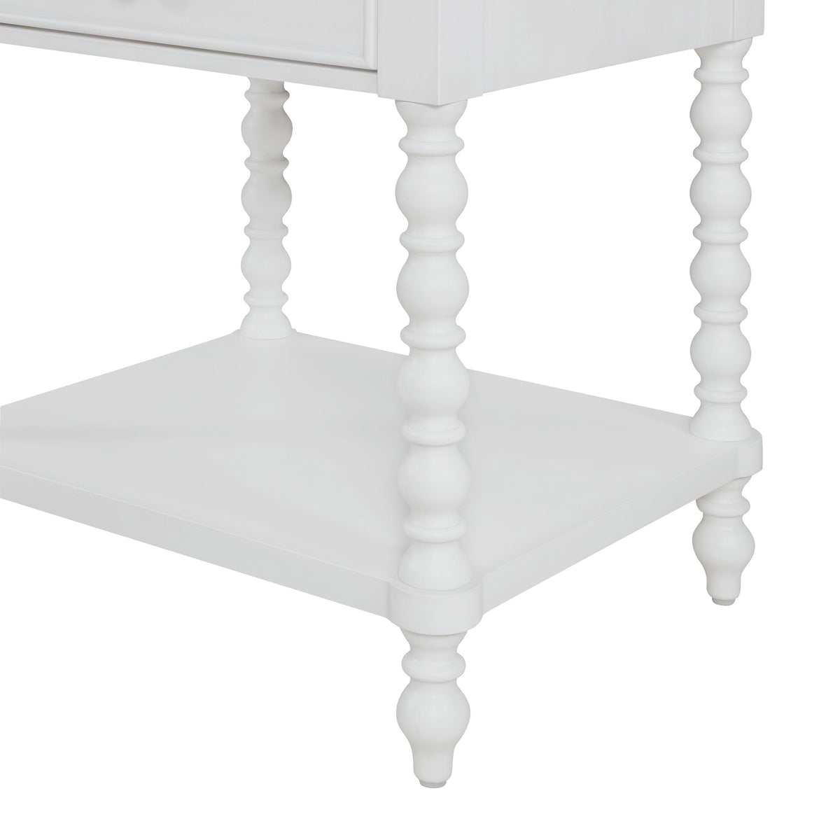 The Pioneer Woman Harper Spindle Nightstand with USB Charging Ports, Adults and Teens, White Finish