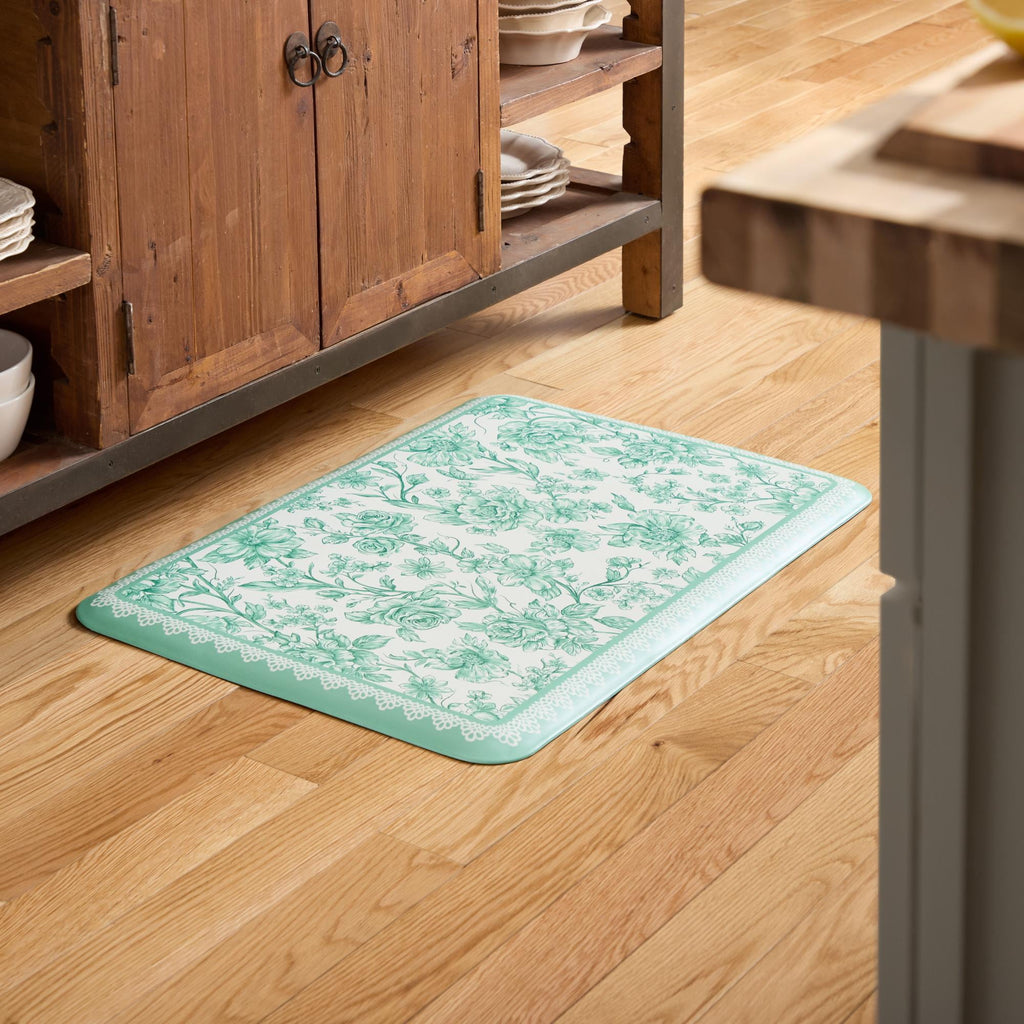 The Pioneer Woman Agatha Comfort Kitchen Mat, Green, 20" x 30"