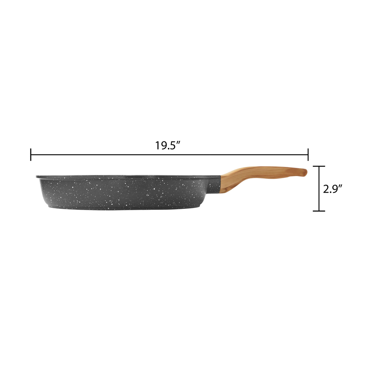 The Pioneer Woman Prairie Signature Cast Aluminum 12" Fry Pan, Charcoal Speckle
