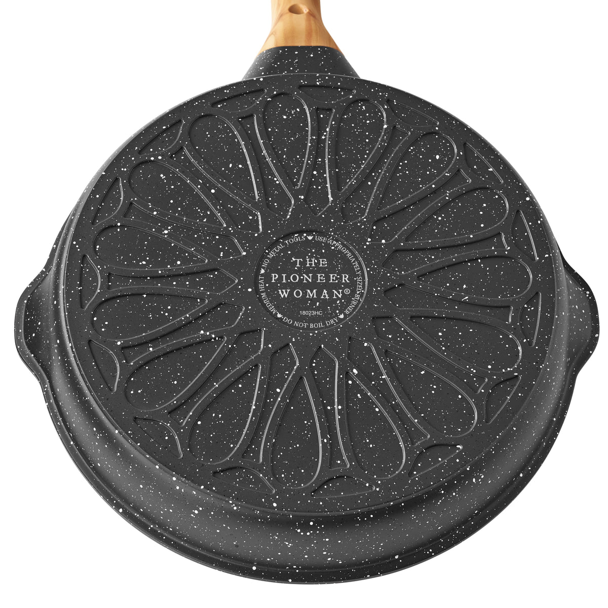 The Pioneer Woman Prairie Signature Cast Aluminum 12" Fry Pan, Charcoal Speckle