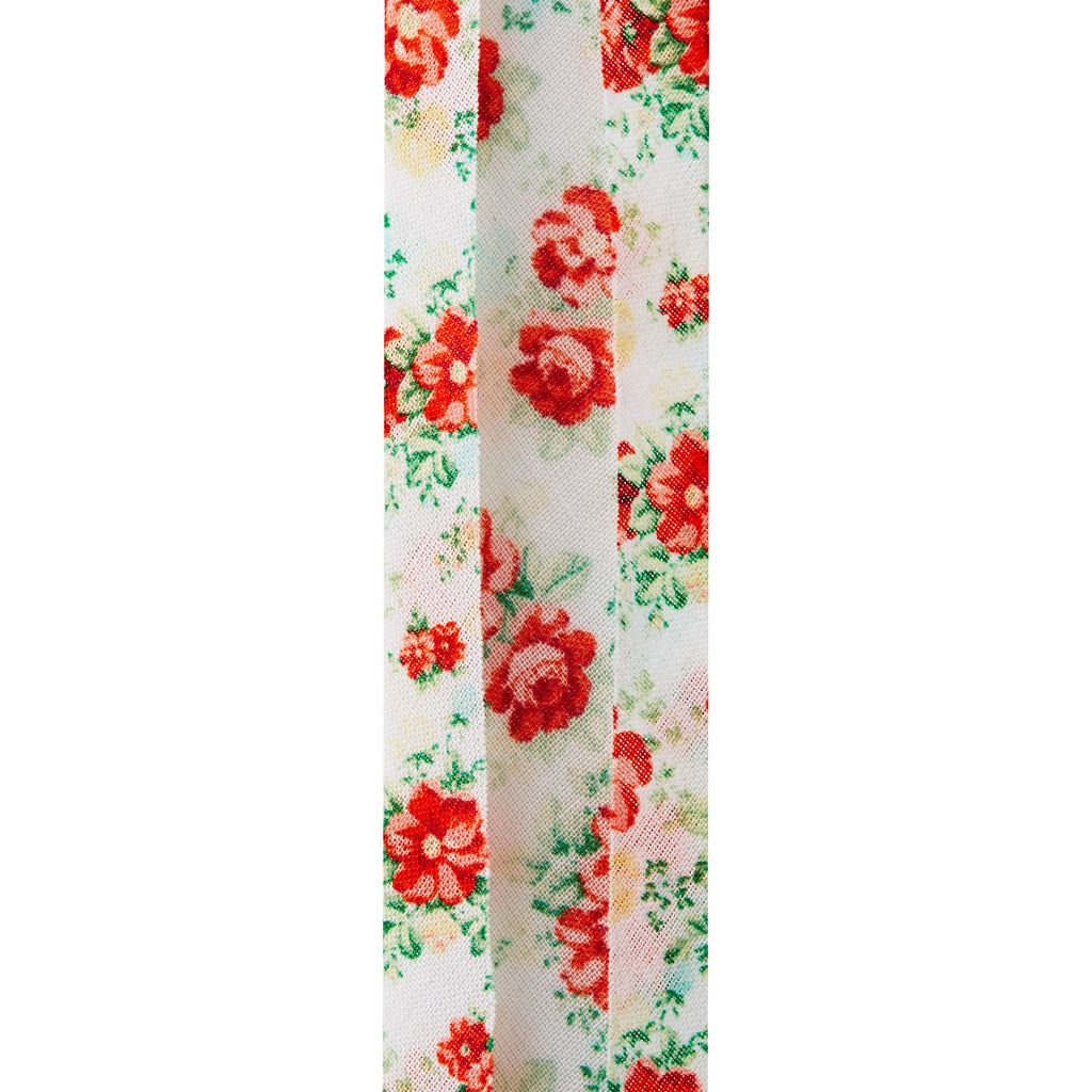 The Pioneer Woman Vintage Floral White Double Fold Cotton Bias Tape Ribbon, 7/8" x 25 Yards