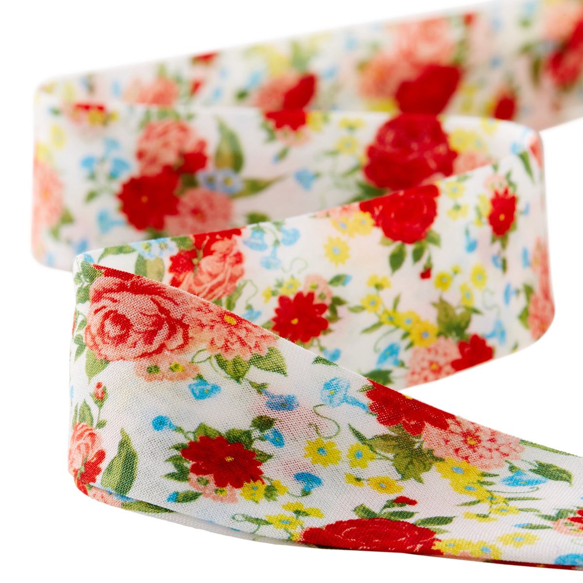The Pioneer Woman Sweet Rose Double Fold Cotton Quilt Binding Ribbon, 7/8" x 25 Yards