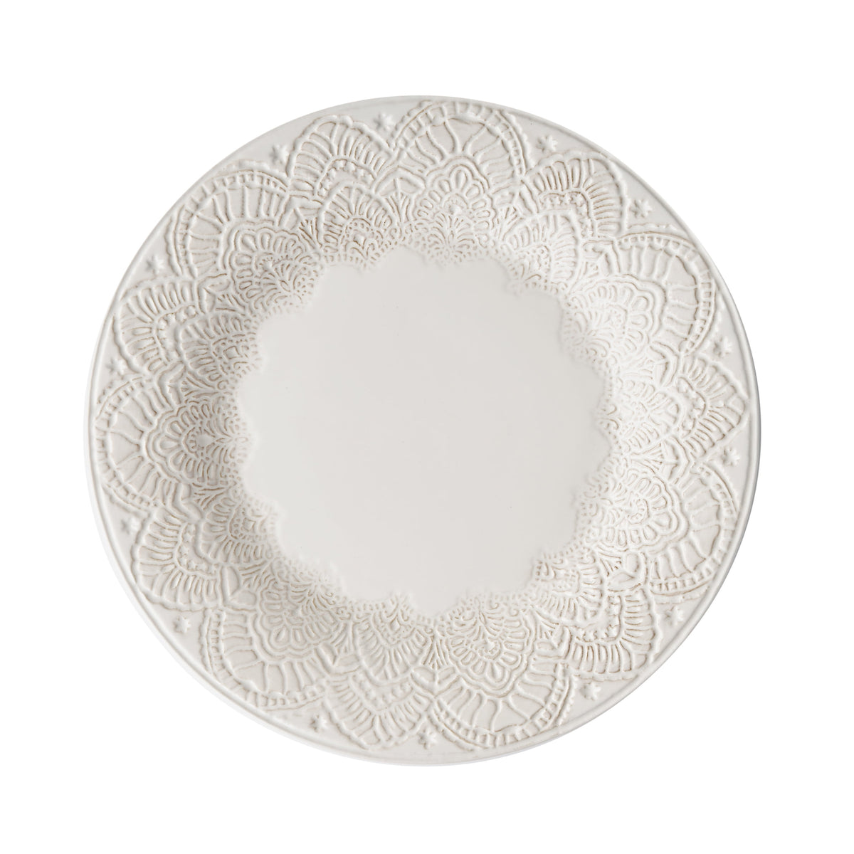 The Pioneer Woman Vintage Lace 12-Piece Ceramic Dinnerware Set, Linen