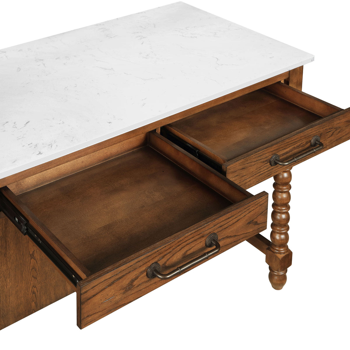 The Pioneer Woman Harper Kitchen Island with Drawers, Homestead Brown