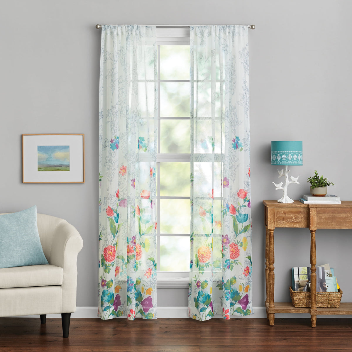 The Pioneer Woman Blooming Bouquet Curtain Panel Pair, Set of 2, Floral, 40"W x 84"L